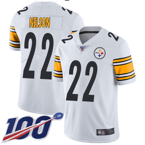 Men Pittsburgh Steelers Football #22 Limited White Steven Nelson Road 100th Season Vapor Untouchable Nike NFL Jersey->women nfl jersey->Women Jersey
